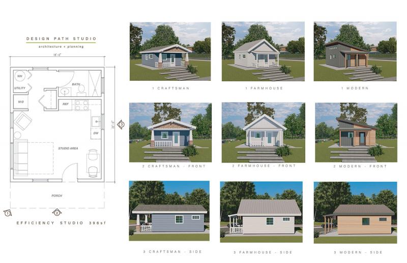 Design of efficiency studio no garage