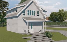 Upstairs studio with garage on first floor