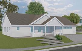Three bedroom and two bath design