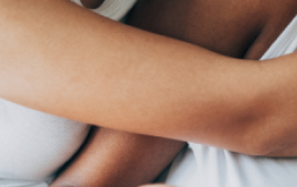 Two people embracing