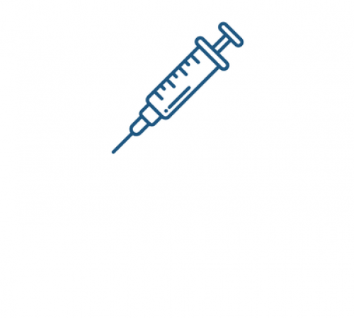 Graphic with a syringe with three circling arrows around it