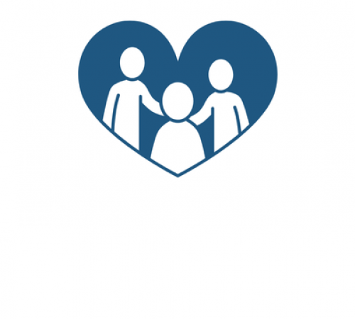 logo of a heart with a family inside of it