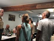 Disaster workers being sworn in by Sheriff Lopey during Klamathon fire 2018