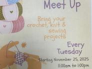 Yreka Fiber arts meets every tuesday from 11 a m to 1 p m at the Yreka Library 