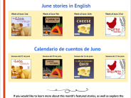 Storytime books mondays in June include Lion and the Mouse A Camping Trip the boy who wanted more Cheese and the Little Red Hen