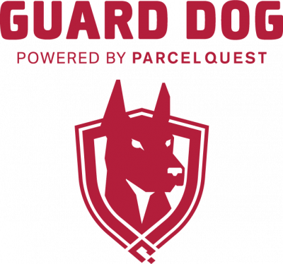 ParcelQuest Logo of guard dog on a shield