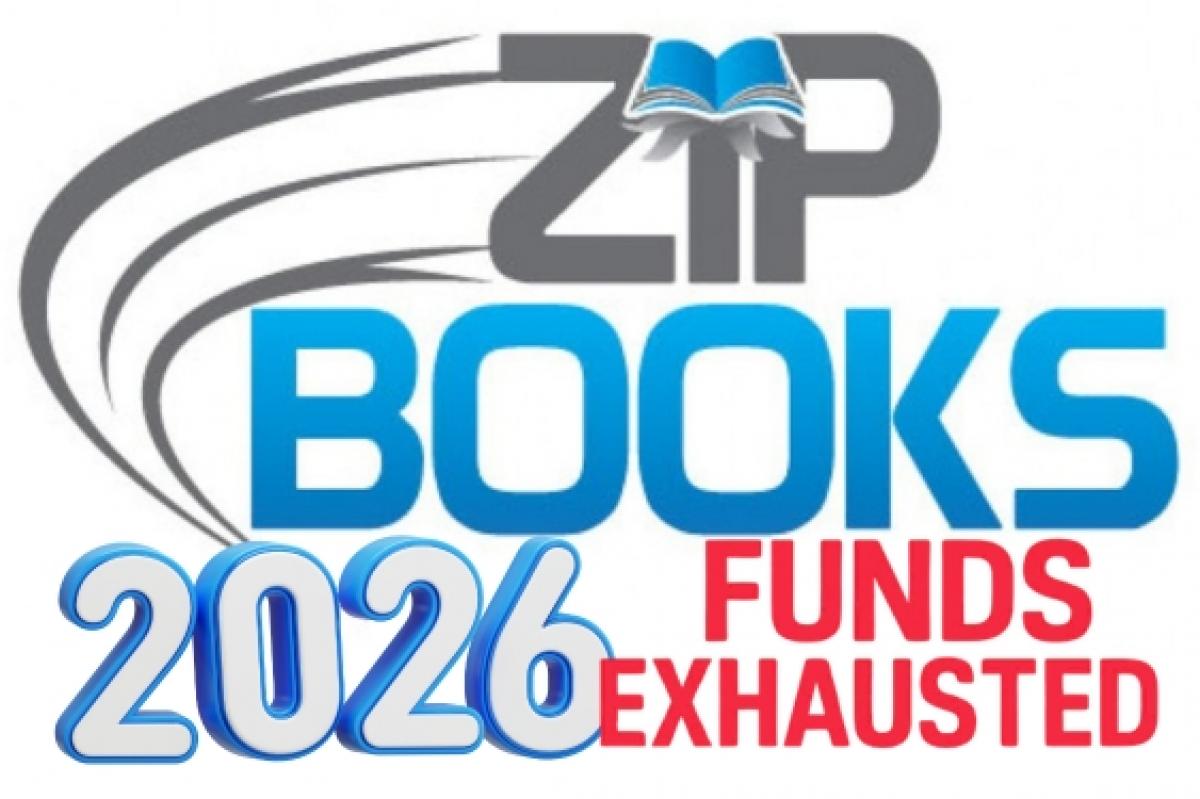 Zip Books Exhausted 2026 Logo